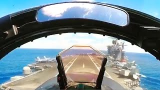 Fighter Jet Landing On Aircraft Carrier Shorts [upl. by Ridgley]