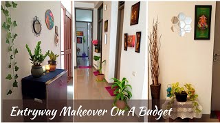 Entryway Makeover On A Budget With A Before And After Look 😍  Entryway Decorating Ideas [upl. by Aloise]