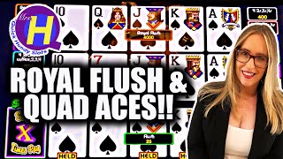 LIVE play Quad Aces AND Royal Flush on Super Times Pay videopoker vegas supertimespay poker [upl. by Norved]