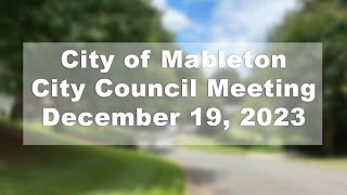 City of Mableton  City Council Meeting  December 19 2023 [upl. by Sair]