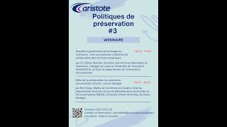 Communauté francophone de la préservation numérique  Les politiques de préservation 3 [upl. by Sajet]