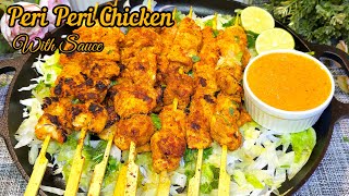 Spicy Peri Peri Chicken Skewers with Homemade Peri Peri Sauce Recipe [upl. by Adnohser734]