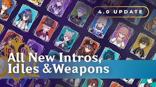 All Genshin Impact Characters  New Intros Idles and Weapon Matching  40 Fontaine Update [upl. by Anade]