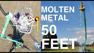 Pouring Molten Aluminum from 50 feet What will happen [upl. by Gradeigh]