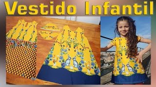 Corte e Costura Vestido Infantil  SUPER FÁCIL [upl. by Euphemie]