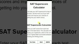 SAT Superscore Calculator satprep satcalculator [upl. by Etnoval]