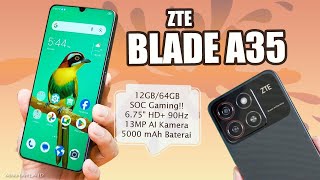 ZTE Blade A35 Harga dan Spesifikasi  1264GB SOC Gaming 675quot HD 90Hz 13MP AI 5000mAh [upl. by Sudnac622]