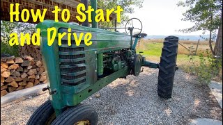 How to Start and Drive a 1943 John Deere B [upl. by Yrekaz399]