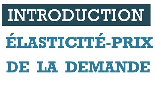 Lélasticite prix de la demande introduction [upl. by Akkeber]