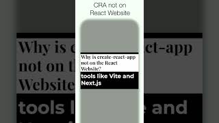 React Interview Question Why is createreactapp CRA no longer on the React website [upl. by Andreas]