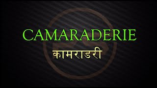 How to pronounce CAMARADERIE  Meaning and Examples of CAMARADERIE  English Vocabulary  shorts [upl. by Let]