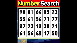 NumberSearch Cant you see the numbers 【Memory  Concentration】041 [upl. by Lladnar]