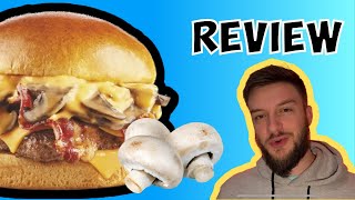 Wendys Canada Bacon Portabella Mushroom Melt Cheeseburger review [upl. by Zeuqram603]