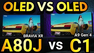 2021 Sony Bravia XR A80J vs LG C1 A9 Gen 4 Oled TV Comparison [upl. by Anirbac]