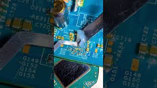 QFN SMD IC DESOLDERING shorts motherbord repair [upl. by Addiego]