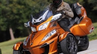 2014 CanAm Spyder Roadster RT First Ride  MotoUSA [upl. by Iand]