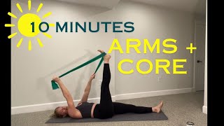 10 minutes  ARMS  CORE Workout with resistance band [upl. by Ettenrahc]