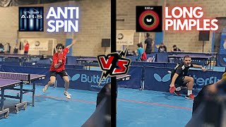 ANTISPIN ATTACK ⚔ LONG PIMPLES DEFENSE  ABS vs Feint Soft  Table Tennis Match [upl. by Auqenat]