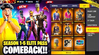 Free Fire I Bought All Season 1 To 5 Elite Pass😨 In 1 Diamonds😍💎 Hip Hop Bundle Garena Free Fire [upl. by Aryk335]