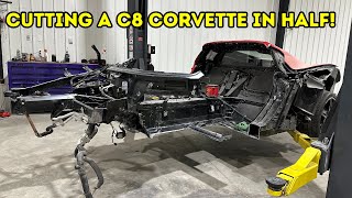 Cutting up a C8 Corvette REBUILDING A 2020 C8 Z51 CORVETTE PART 7 [upl. by Ennovihs]