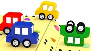 A corrida dos 4 carros coloridos Desenho animado infantil em português Vídeos para crianças [upl. by Oran]