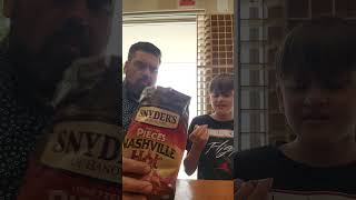 Reviewing Snyders Nashville Hot pretzel pieces [upl. by Hellene177]