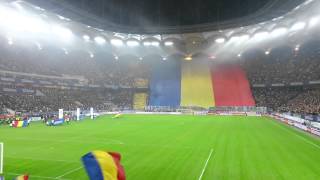 Romania  Greece  Imnul national  Amazing crowd Best anthem  Desteaptate romane [upl. by Eixela605]