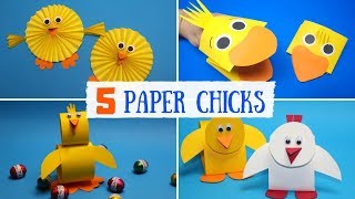 Easy Paper Chick Crafts for Kids  Easter Paper Crafts [upl. by Tierza]