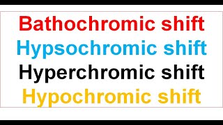 UV9  Bathochromic hypsochromic hyperchromic amp hypochromic shifts  UVVisible spectroscopy [upl. by Finah]