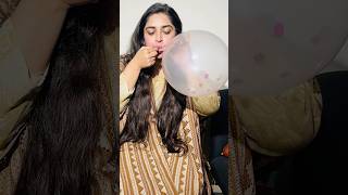 😍Amazing glitter in balloons 🎈 blowing asmr asmrgirl balloon burstingballon bubblegum [upl. by Alyos]