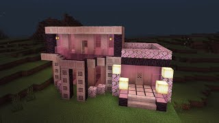 Minecraft How to build Cherry Blossom House  Pink House Tutorial 🌸💕 [upl. by Gabrielson]