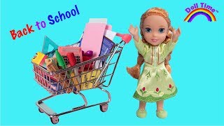 BACK TO SCHOOL SHOPPING HAUL ELSA amp ANNA NEW SCHOOL SUPPLIES [upl. by Lyj524]