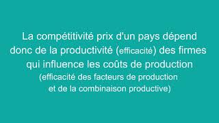 Chapitre 3  Compétitivité des pays et productivité des firmes [upl. by Maroney559]