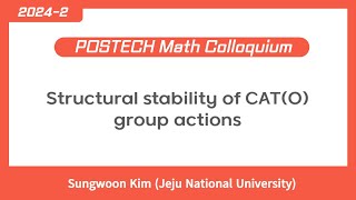 Colloquium Structural stability of CATO group actions [upl. by Gnurt]