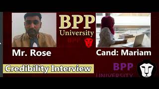 Credibility Interview of BPP University  Pre CAS Interview of Mariam  Mock interview [upl. by Esilram]