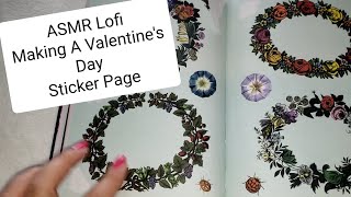 ASMR• Making A Valentines Day Sticker Book Page• Antiquarian Sticker Book [upl. by Mecke]