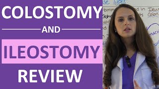 Colostomy and Ileostomy Nursing Care  Types of Ostomies NCLEX  Ileostomy vs Colostomy [upl. by Bartholomeo]