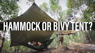 HAMMOCK OR BIVY TENT  How to choose between a hammock and tarp or bivy tent emergency shelter [upl. by Htial]