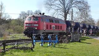 Rückfahrt BR 218 mit leeren Schotterwagen [upl. by Norej]