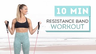 10 min RESISTANCE BAND WORKOUT  Full Body Fitness Routine [upl. by Dwayne153]