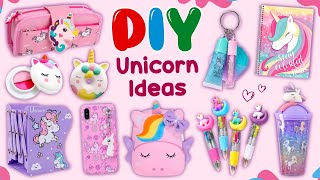 14 DIY  CUTE UNICORN IDEAS  Unicorn School Supplies  Room Decor and more… [upl. by Amme]