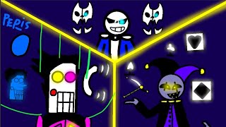 Fight vs Sans x Jevil x Spamton Undertale x Deltarune ANIMATION [upl. by Accemahs]