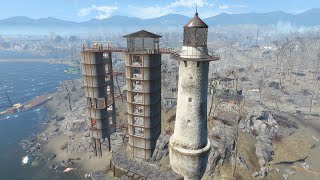 Fallout 4  KINGSPORT LIGHTHOUSE  Settlement build tour  NO MODS [upl. by Enavi]