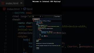 How to Use Internal CSS in HTML 🤔💻 [upl. by Olin]