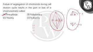 Failure of segregation of chromatids during cell division cycle results in the gain or loss of a [upl. by Vaden552]