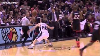 Dwyane Wade Big FLOP on Manu Manu Ginóbili Miami Heat vs San Antonio Spurs Game 2 2014 [upl. by Nodyarg]