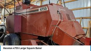 Hesston 4755 Large Square Baler 20212 [upl. by Neve]