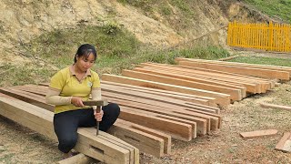 Install electrical system for bamboo house and transport a lot of wood to build new house [upl. by Nerat444]