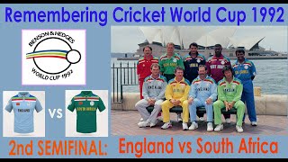 ENGLAND VS SOUTH AFRICA 2nd SEMIFINAL wc1992  CRICKET WORLD CUP 1992  KamranDodhy [upl. by Bradski]