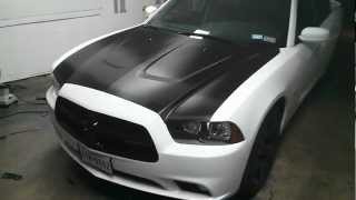 2013 Dodge Charger RT Carbon fiber hood wrap 1080 3M [upl. by Morse]